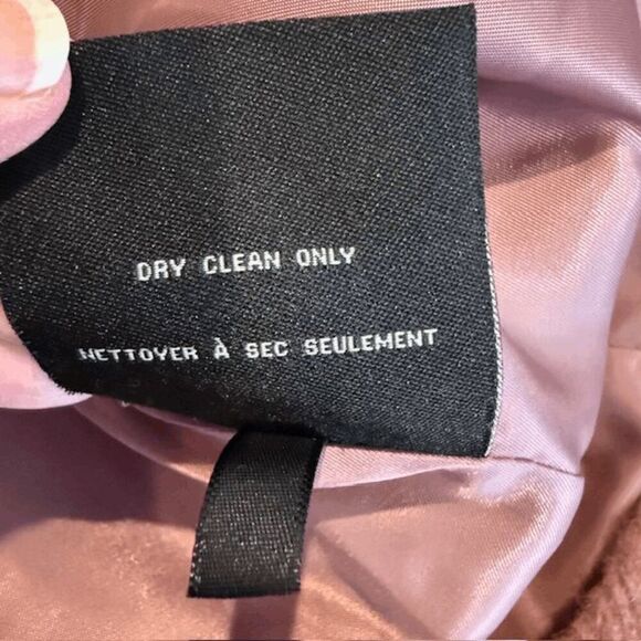 Cole Haan Wool Alpaca Blend Plush Coat Asymmetrical Button Pink Peony Size 8 - Picture 8 of 13